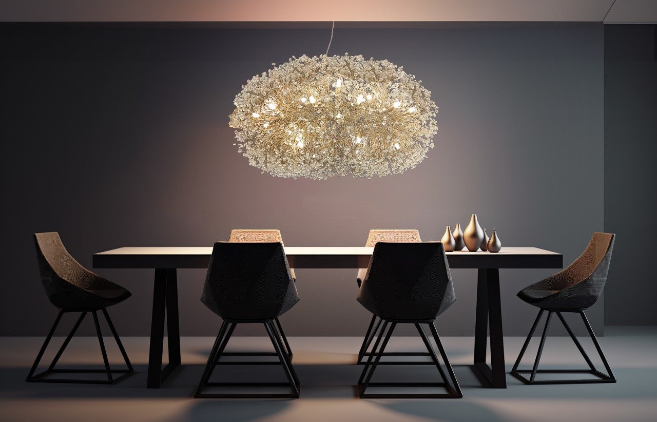 Lustre Cristal Rosca Ninho