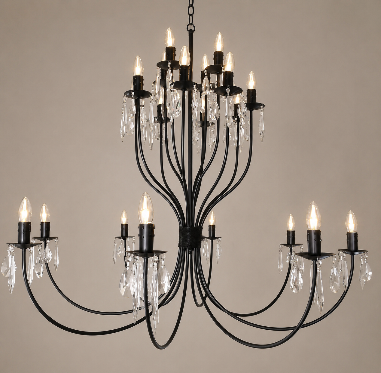 Lustre Castiçal Cristal